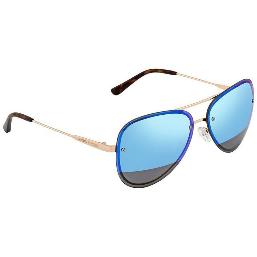 Michael Kors Block Cobalt Pilot Sunglasses MK1026-1116F3 Gold 59-13-135 MSRP159
